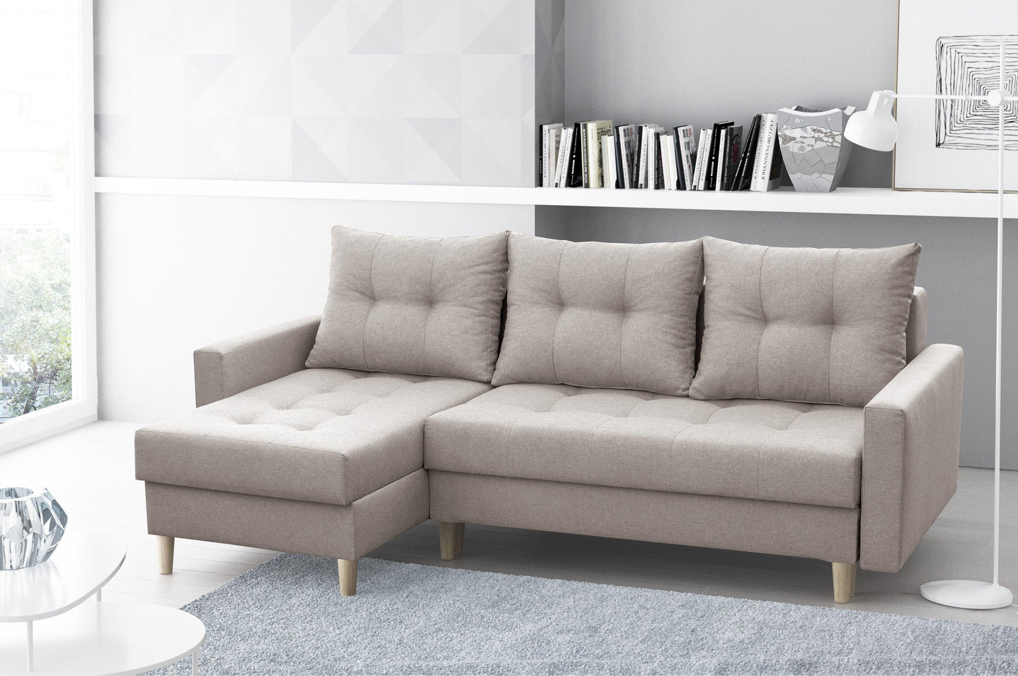 CORNER SOFA BED BRIAN (NO08) 222x140cm universal RIGHT/LEFT CORNER