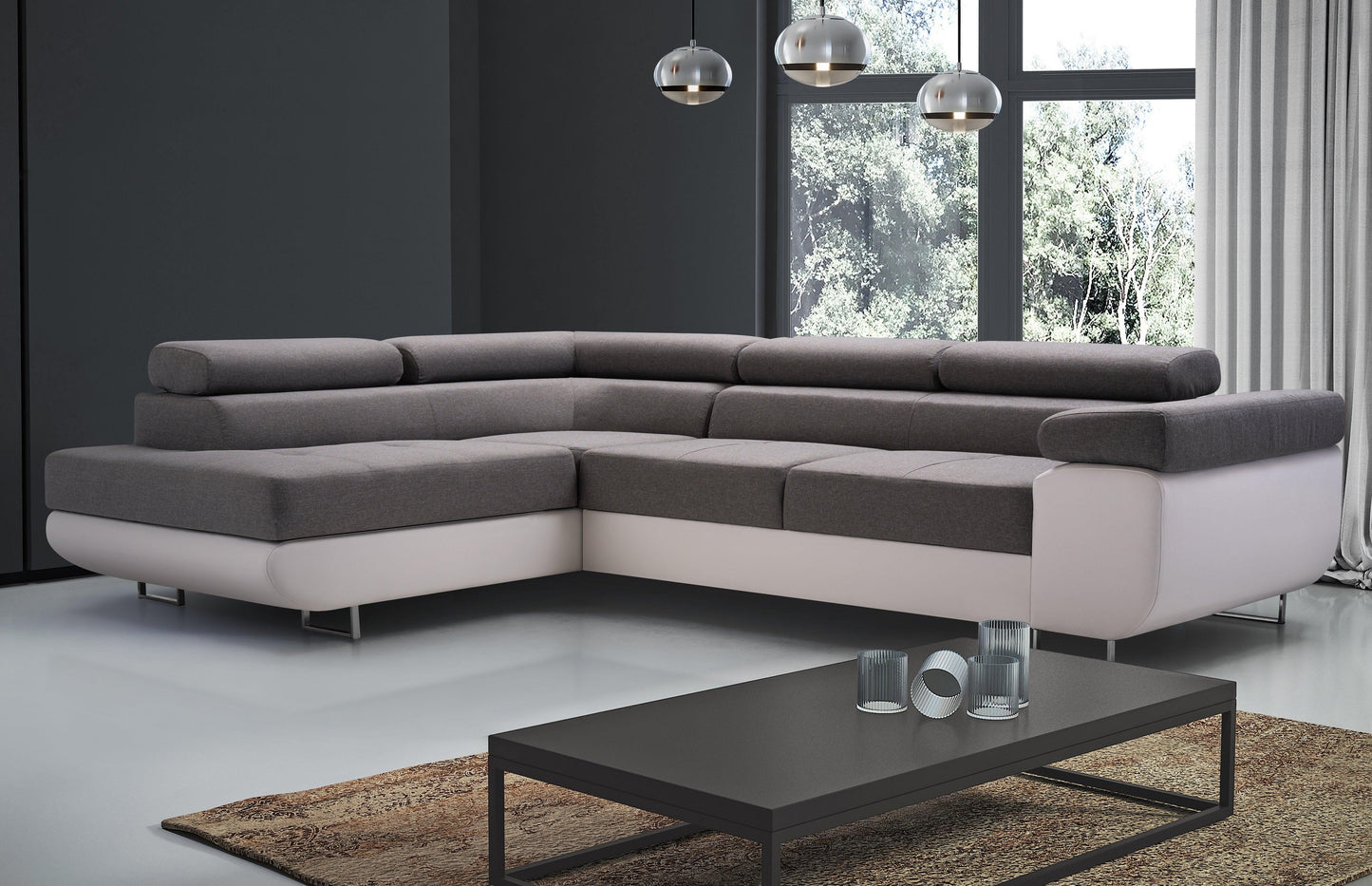 CORNER SOFA BED ASH 273CM