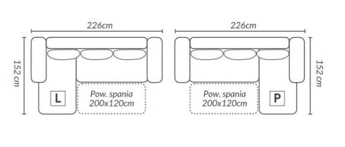 CORNER SOFA BED PRADA 226CM