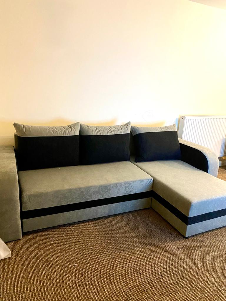 CORNER SOFA BED ALEXA GREY / BLACK 238cm universal RIGHT/LEFT CORNER