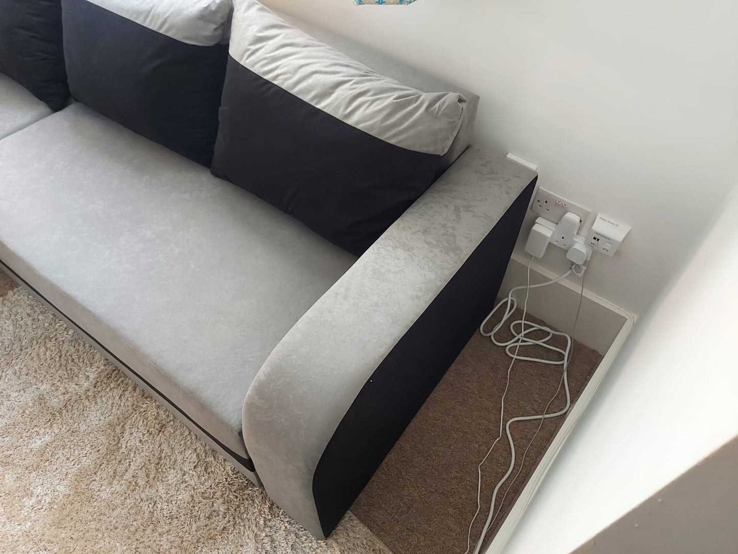 CORNER SOFA BED ALEXA GREY / BLACK 238cm universal RIGHT/LEFT CORNER