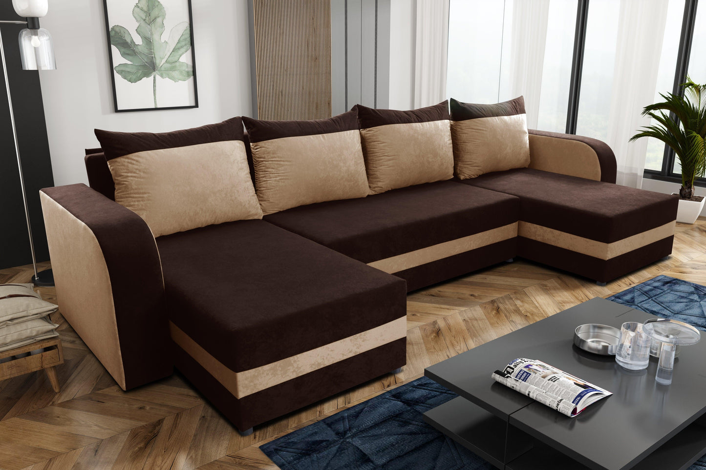 CORNER SOFA BED ALEXA U SHAPE 304CM