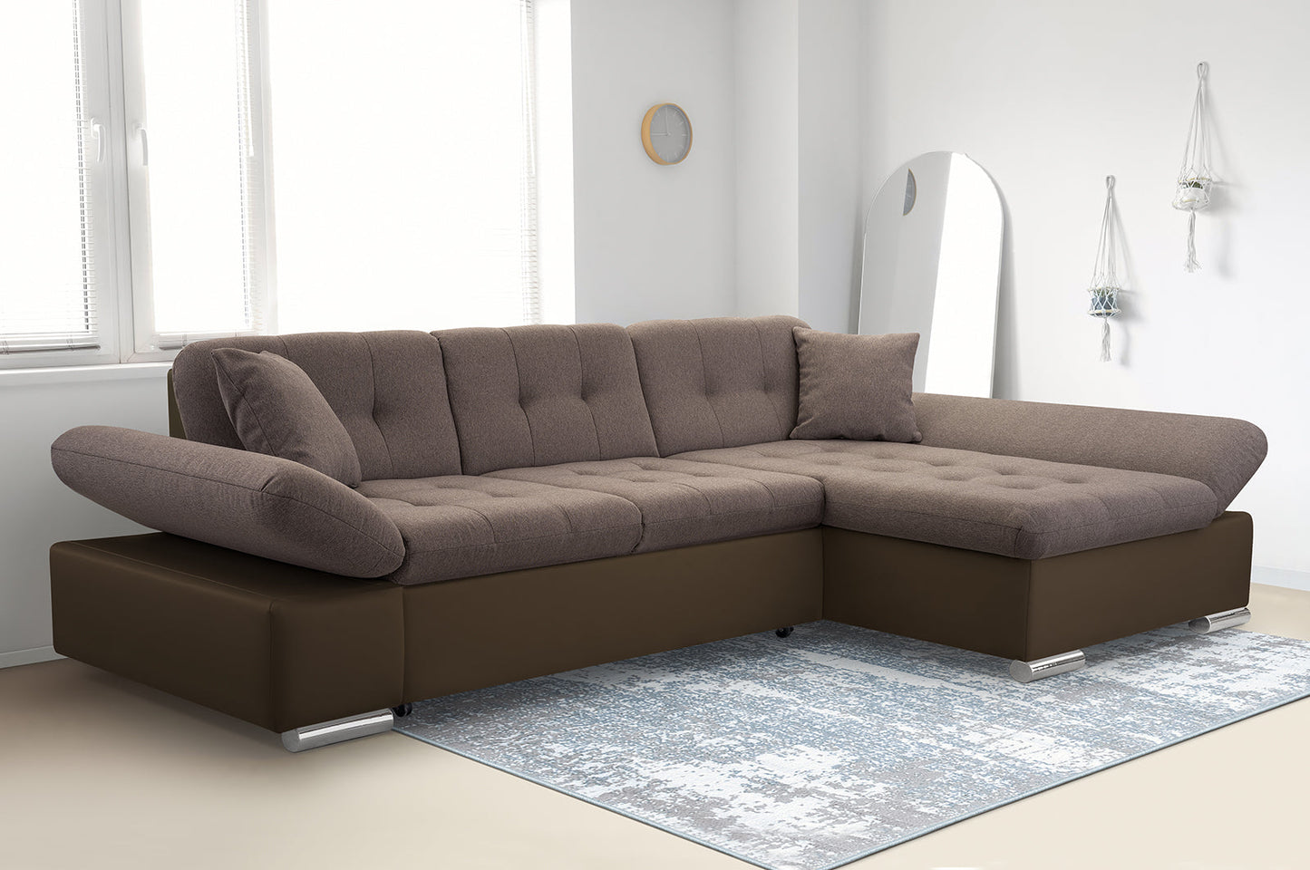 CORNER SOFA BED TOKYO BROWN 278cm TATUM 273 / SOFT 66