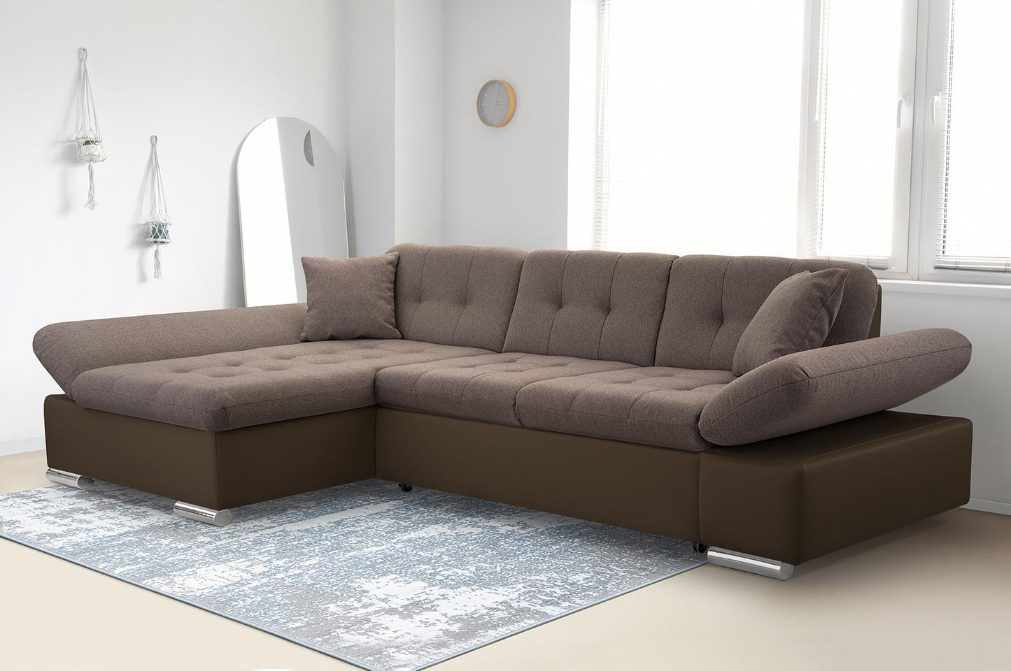 CORNER SOFA BED TOKYO BROWN 278cm TATUM 273 / SOFT 66