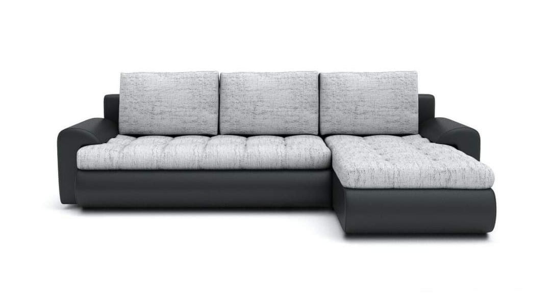 CORNER SOFA BED PRADA light grey/black 226CM