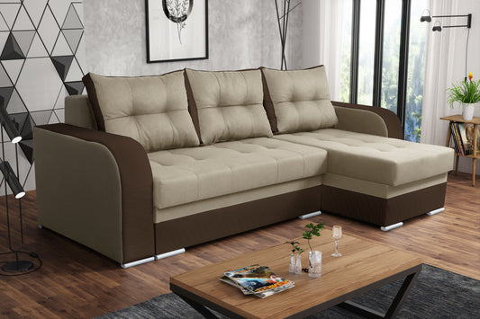 CORNER SOFA BED SEUL TWIST 2 / 1116 BROWN 236CM universal RIGHT/LEFT CORNER