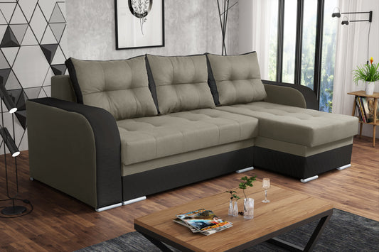 CORNER SOFA BED SEUL TWIST 3 / BROWN 236CM universal RIGHT/LEFT CORNER