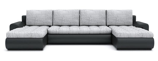 CORNER SOFA BED PRADA U SHAPE 300cm GREY/BLACK