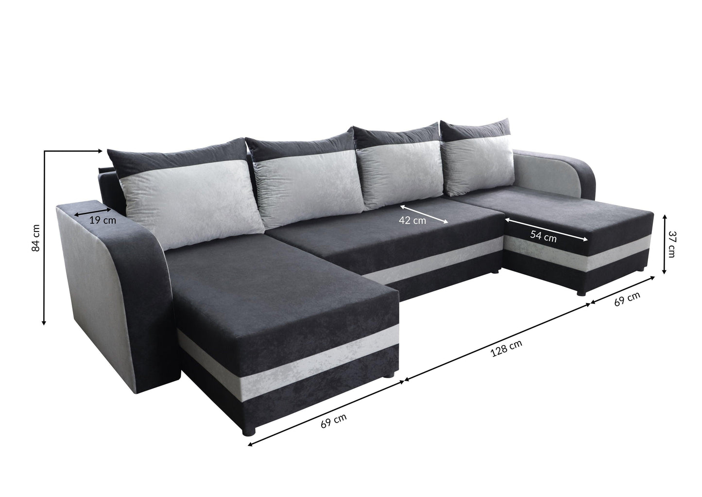 CORNER SOFA BED ALEXA U SHAPE 304CM