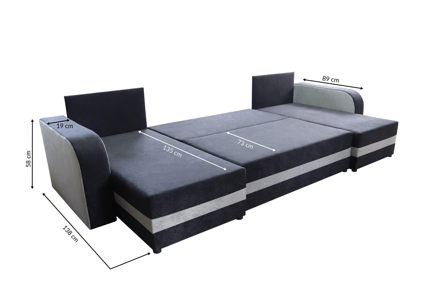 CORNER SOFA BED ALEXA U SHAPE 304CM