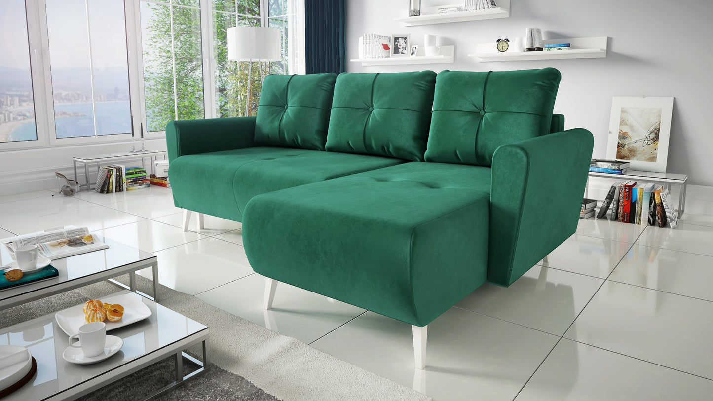 CORNER SOFA BED MONE UNIVERSAL 228cm STAIN RESISTANT FABRIC