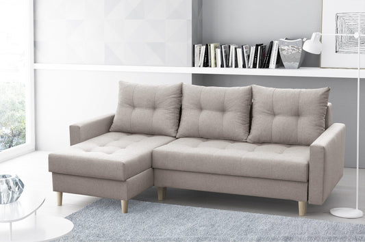 CORNER SOFA BED BRIAN (NO08) 222x140cm universal RIGHT/LEFT CORNER