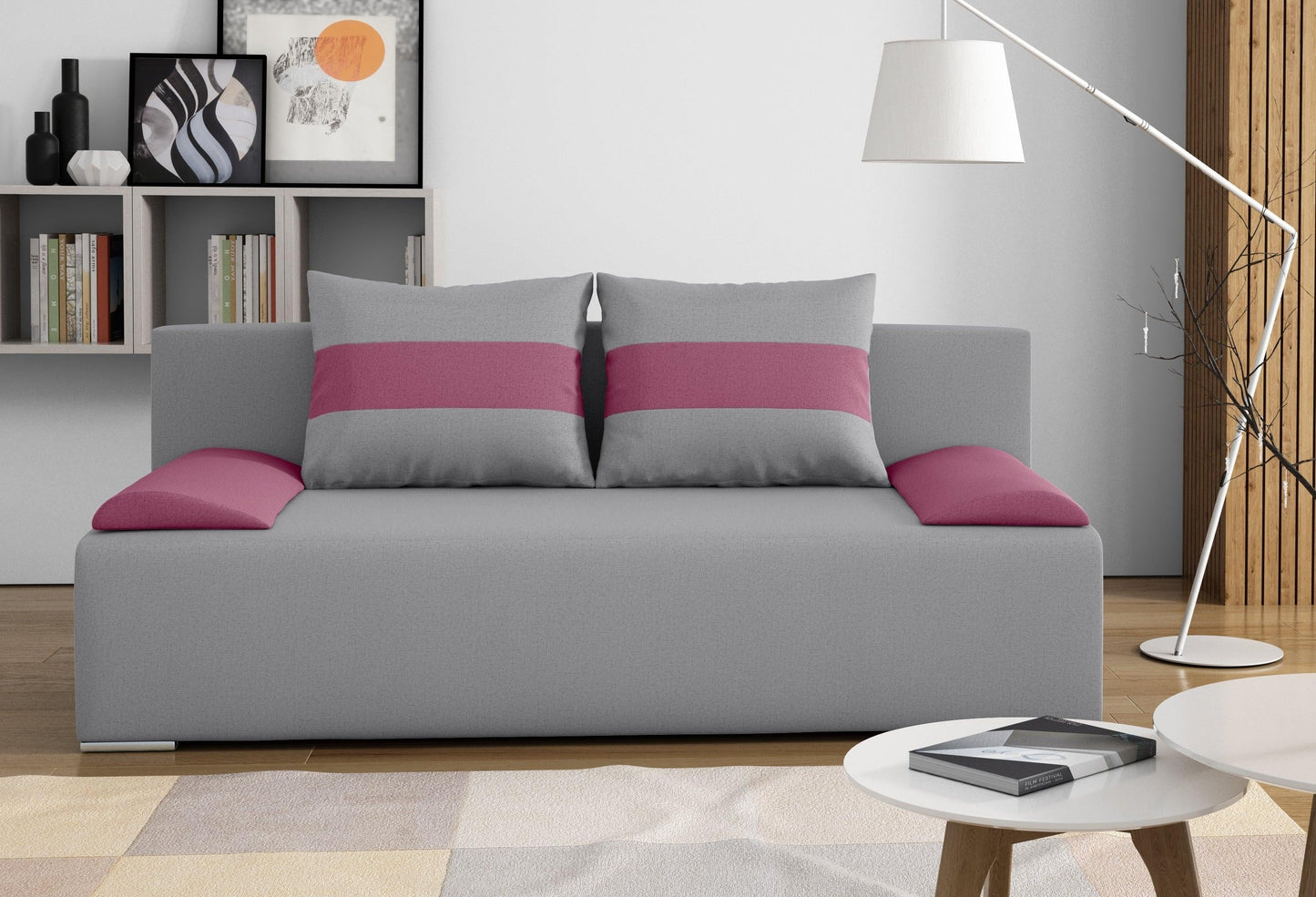 SOFA BED VERA 197CM BLUE/BEIGE
