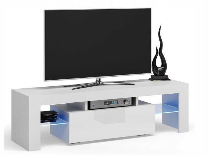 TV STAND DACO WHITE GLOSS FRONTS 140CM