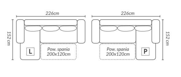 CORNER SOFA BED PRADA 226CM