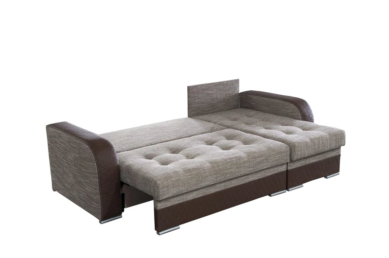 CORNER SOFA BED SEUL BROWN MONOLITH STAIN RESISTANT FABRIC 236CM universal RIGHT/LEFT CORNER