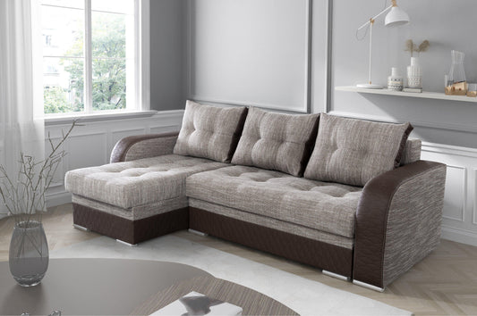 CORNER SOFA BED SEUL BROWN 236CM universal RIGHT/LEFT CORNER