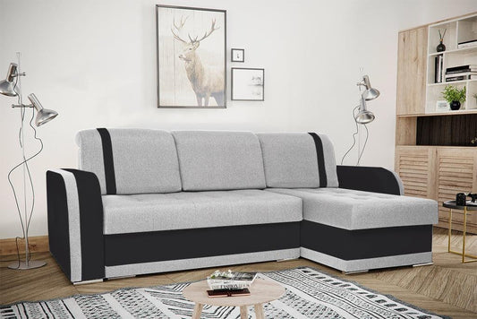 CORNER SOFA BED DINA 236CM GREY/BLACK UNIVERSAL CORNER RIGHT/LEFT CORNER