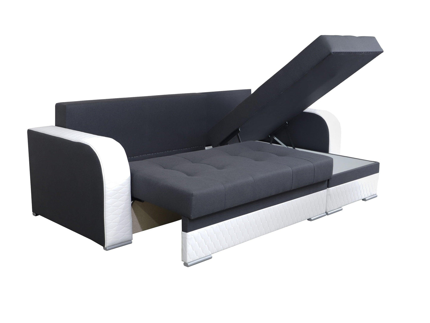 CORNER SOFA BED SEUL GRAPHITE / WHITE 236CM universal RIGHT/LEFT CORNER