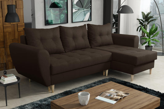 CORNER SOFA BED PANAMA BROWN MALMO 28 240cm universal RIGHT/LEFT CORNER