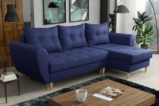 CORNER SOFA BED PANAMA BLUE MALMO 79 240cm universal RIGHT/LEFT CORNER