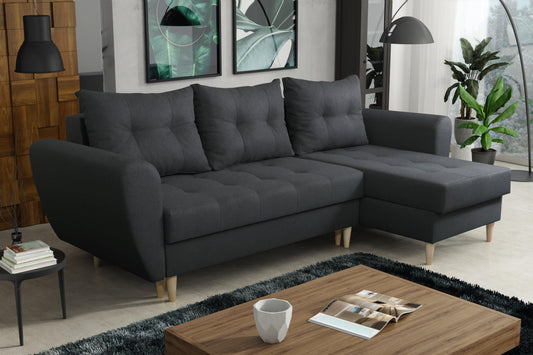 CORNER SOFA BED PANAMA GRAPHITE MALMO 96 240cm universal RIGHT/LEFT CORNER