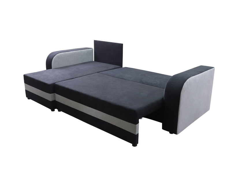 CORNER SOFA BED ALEXA BLACK / DARK GREY 238cm universal RIGHT/LEFT CORNER
