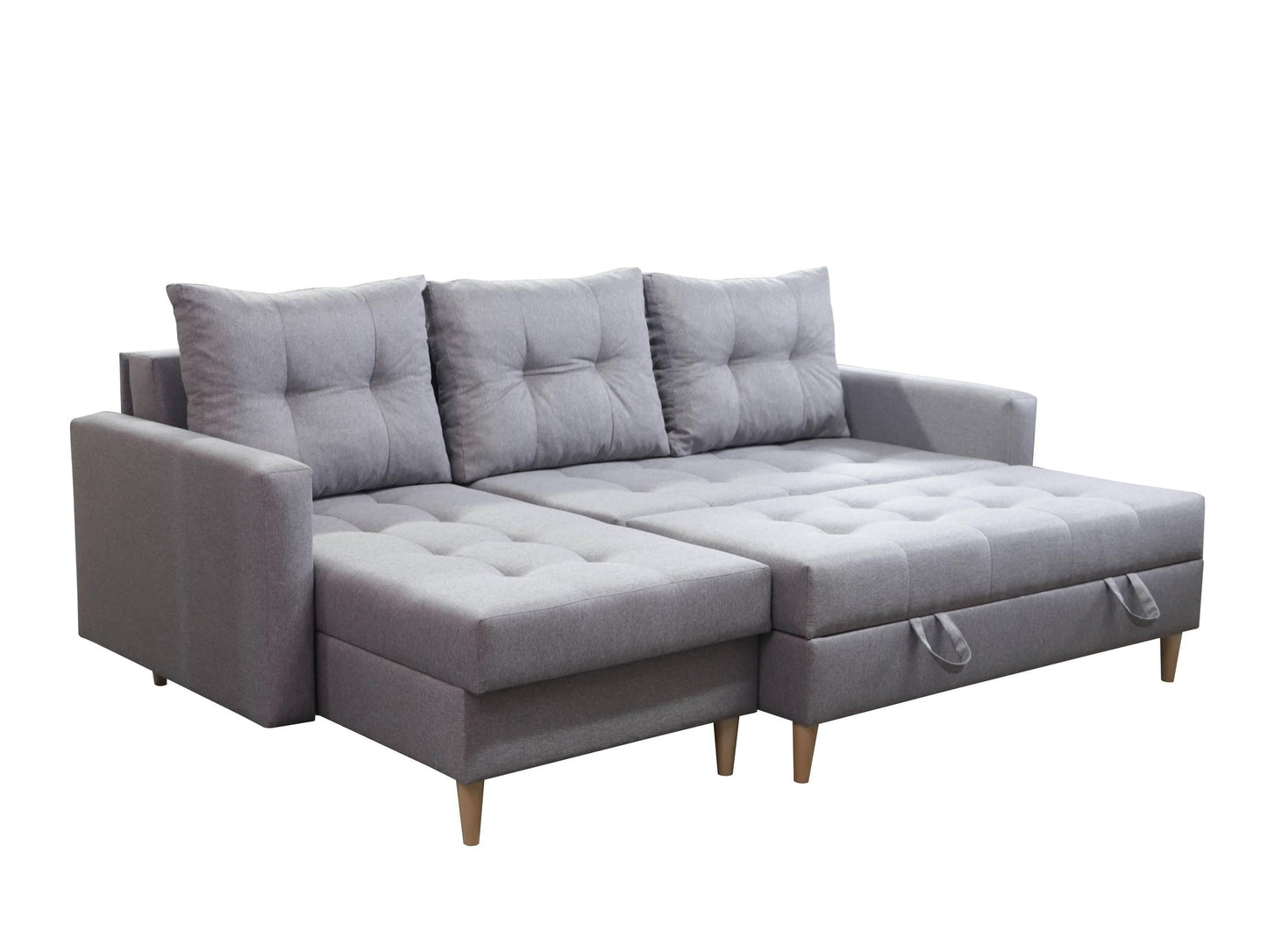 CORNER SOFA BED BRIAN 222CM + STORAGE PUFF / OTTOMAN MALMO 95 RIGHT/LEFT CORNER