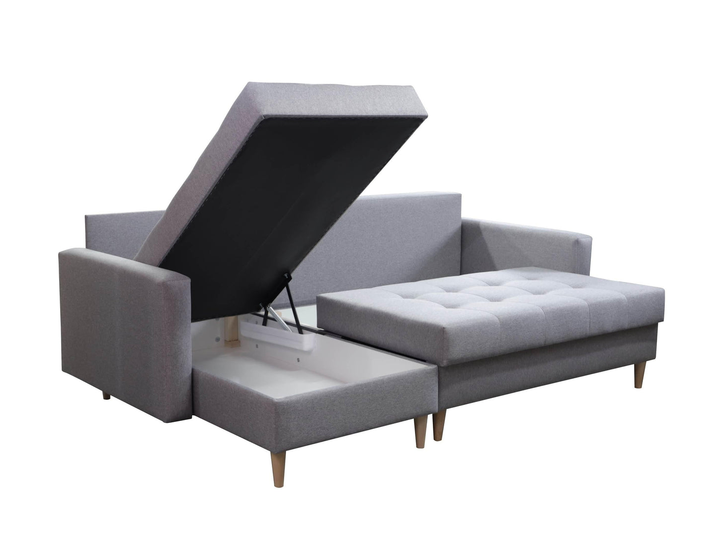 CORNER SOFA BED BRIAN 222CM + STORAGE PUFF / OTTOMAN MALMO 95 RIGHT/LEFT CORNER