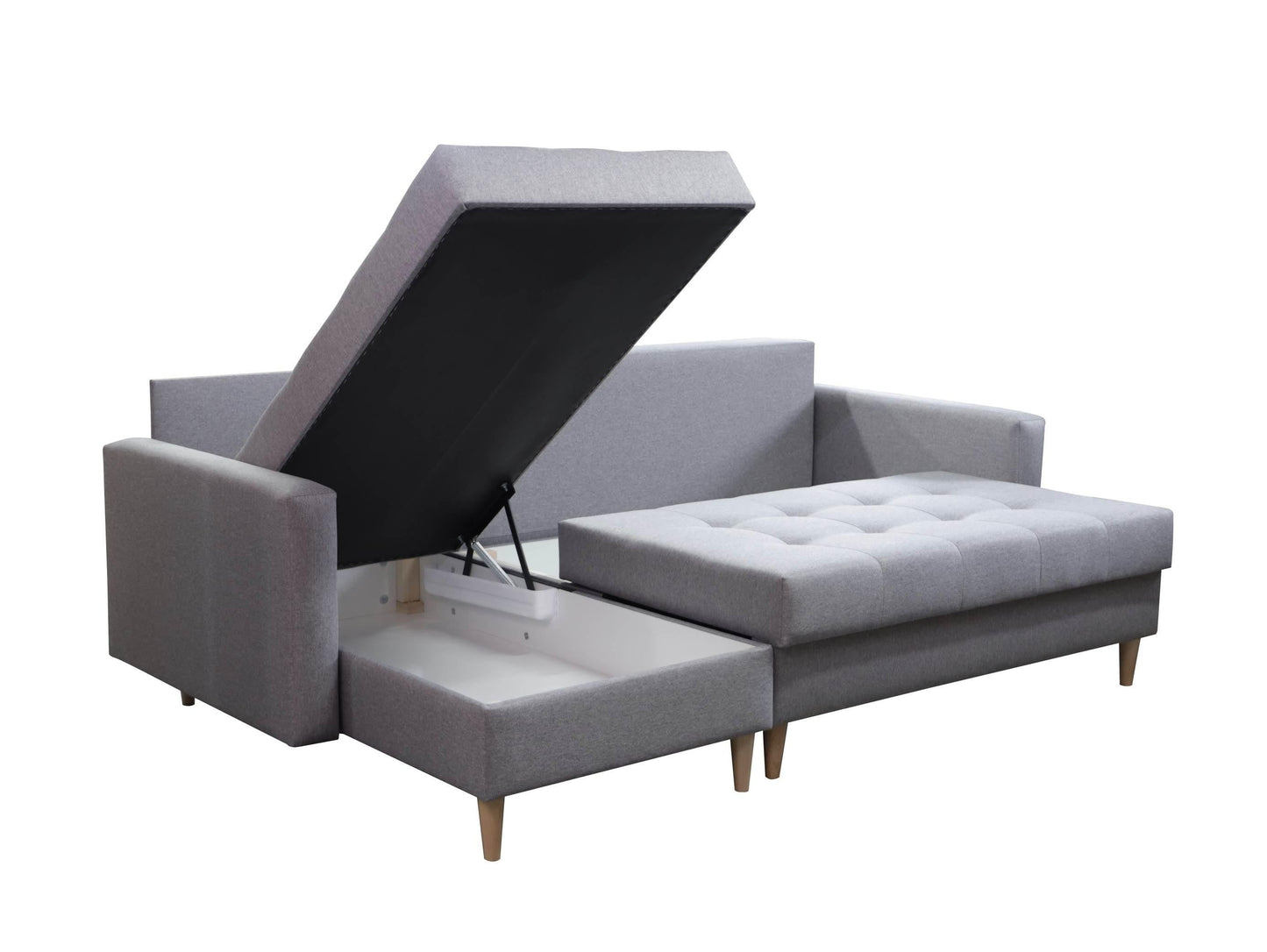 CORNER SOFA BED BRIAN 222CM + STORAGE PUFF / OTTOMAN MALMO 90 RIGHT/LEFT CORNER