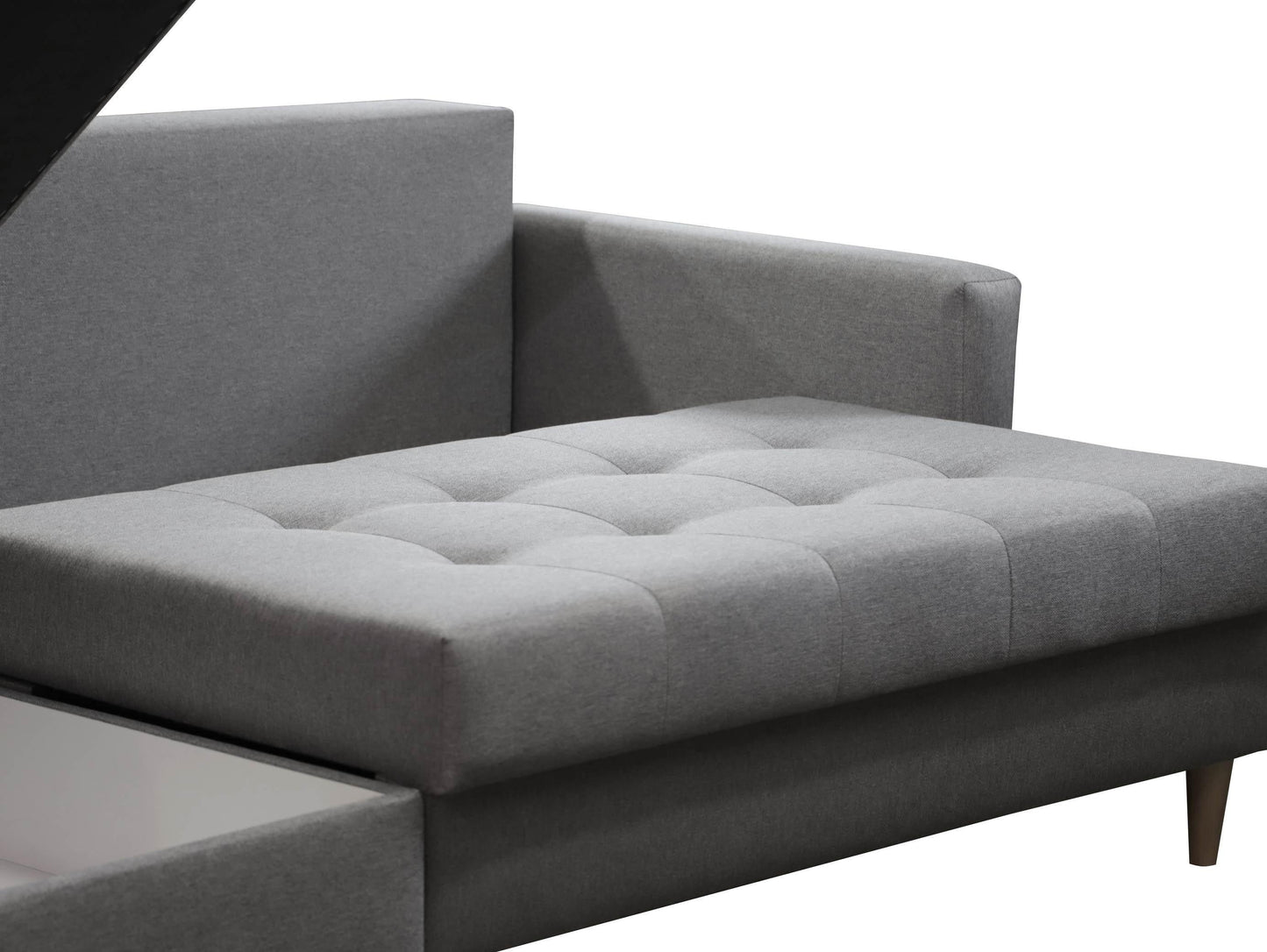 CORNER SOFA BED BRIAN 222CM + STORAGE PUFF / OTTOMAN MALMO 95 RIGHT/LEFT CORNER
