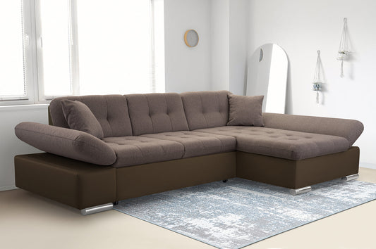 CORNER SOFA BED TOKYO BROWN 278cm TATUM 273 / SOFT 66
