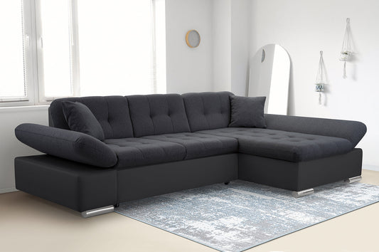 CORNER SOFA BED TOKYO BLACK 278cm TATUM 283 / SOFT 11