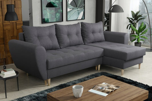 CORNER SOFA BED PANAMA MALMO 95 GREY 240cm universal RIGHT/LEFT CORNER