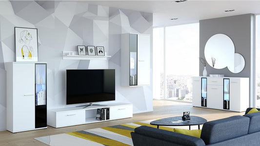 TV WALL UNIT SAMBA SET WITH SIDEBOARD WHITE