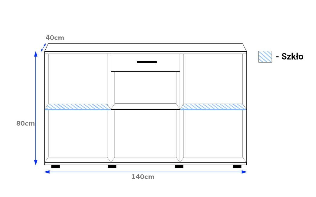 TV WALL UNIT SAMBA SET WITH SIDEBOARD WHITE