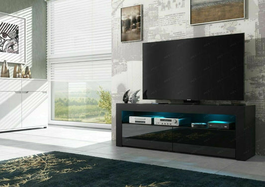 TV STAND DACO 2 BLACK GLOSS FRONTS 160CM