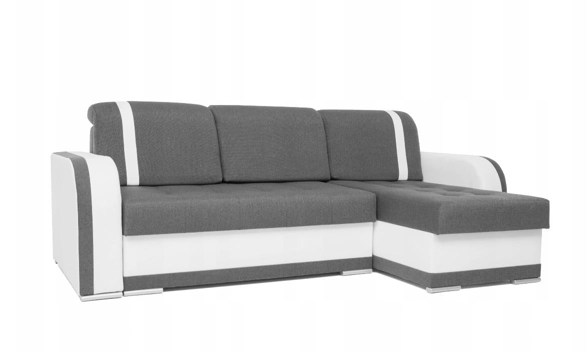CORNER SOFA BED DINA 236CM GREY/WHITE UNIVERSAL CORNER RIGHT/LEFT CORNER