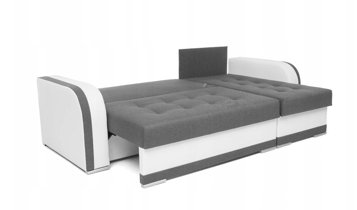 CORNER SOFA BED DINA 236CM GREY/WHITE UNIVERSAL CORNER RIGHT/LEFT CORNER