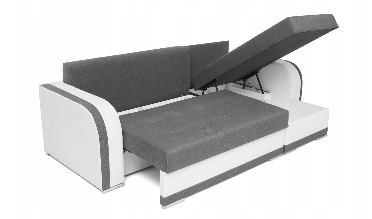 CORNER SOFA BED DINA 236CM GREY/WHITE UNIVERSAL CORNER RIGHT/LEFT CORNER
