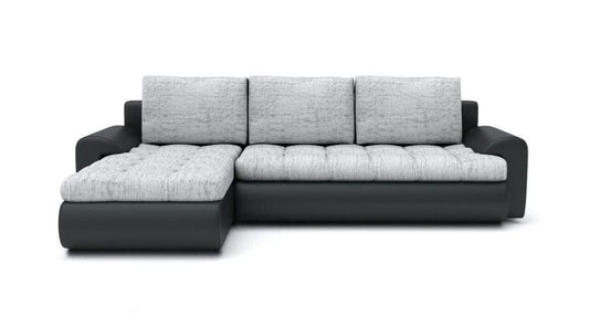 CORNER SOFA BED PRADA light grey/black 226CM