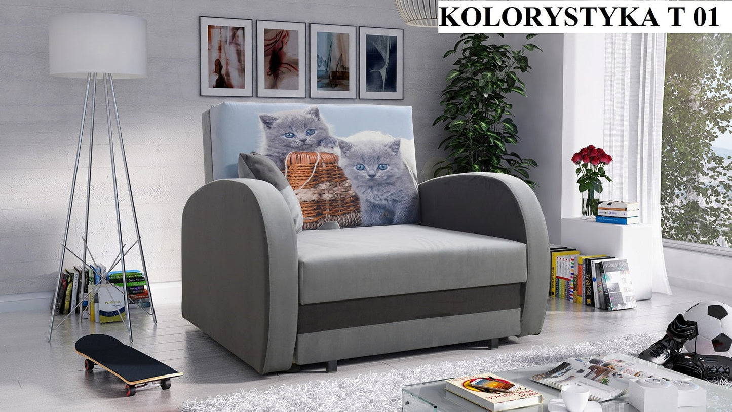 SINGLE SOFA BED TOLA 100CM EASY CLEAN FABRIC