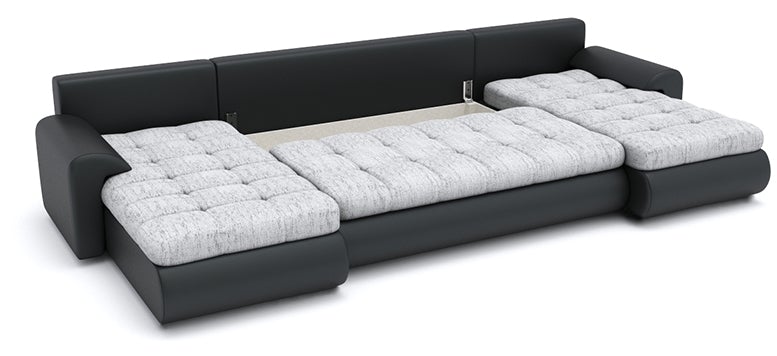 CORNER SOFA BED PRADA U SHAPE 300cm GREY/BLACK