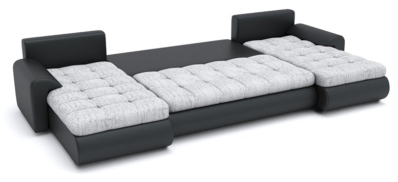 CORNER SOFA BED PRADA U SHAPE 300cm GREY/BLACK