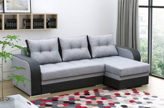 CORNER SOFA BED SEUL GREY /BLACK 236CM universal RIGHT/LEFT CORNER